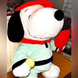 Peanuts Pickleball Snoopy Plush OS Black & White with Racquet and Ball NEW